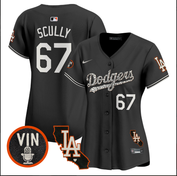 Women Los Angeles Dodgers #67 Scully 2025 black Limited Stitched Jersey